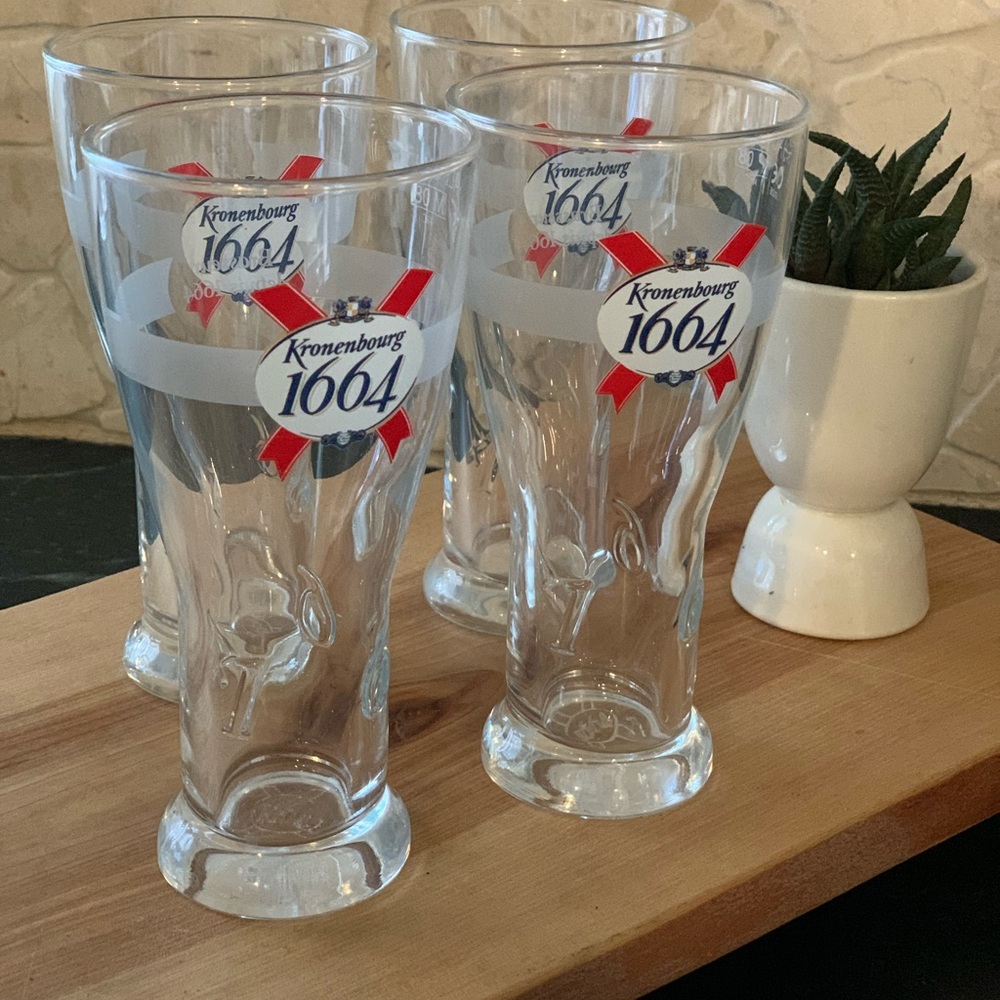 KRONENBERG | Set of 4 | Half Pint Glasses with Logo | Promotional Barware